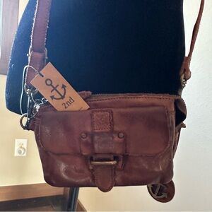 NWT Harbour 2Nd Brown Leather Crossbody Bag